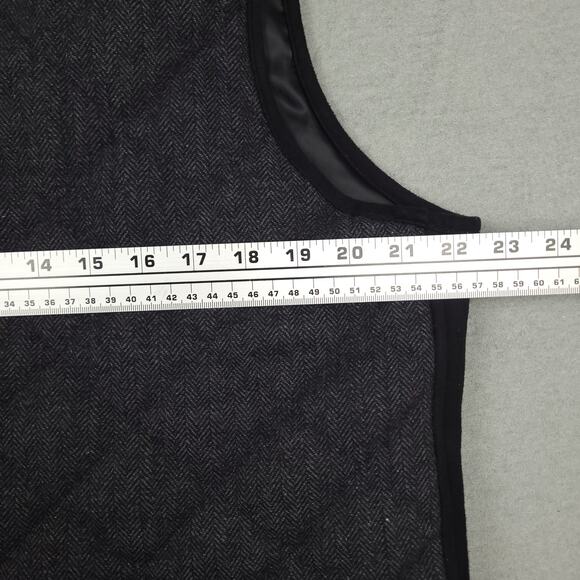 Pronto Uomo Men's Vest Jacket Sz Large Quilted Full Zip Mock Neck Black & Gray - Picture 9 of 10